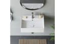 HOROW Waschbecken Rechteckig Hängewaschbecken oder Aufsatzwaschbecken 55/45*31*13cm Weiß Bild 3