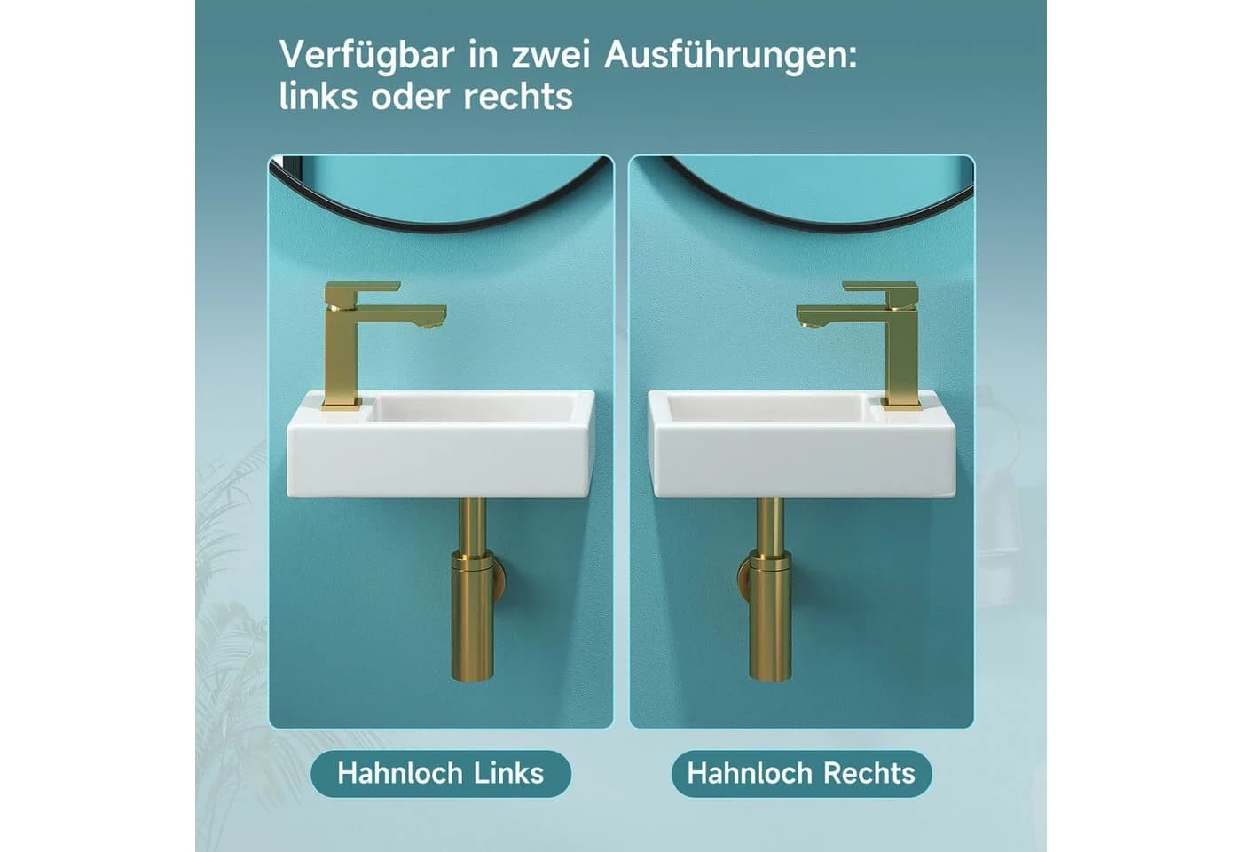 HOROW Mini Hängewaschbecken Keramik Weiß - Bild 4
