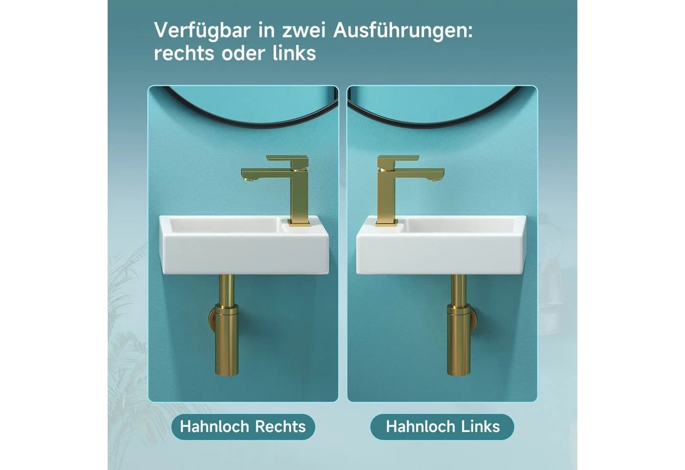 HOROW Mini Hängewaschbecken Weiß Keramik - Bild 4