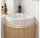 HOROW Waschbecken Keramik Eckwaschbecken Klein Gäste WC Bild 3