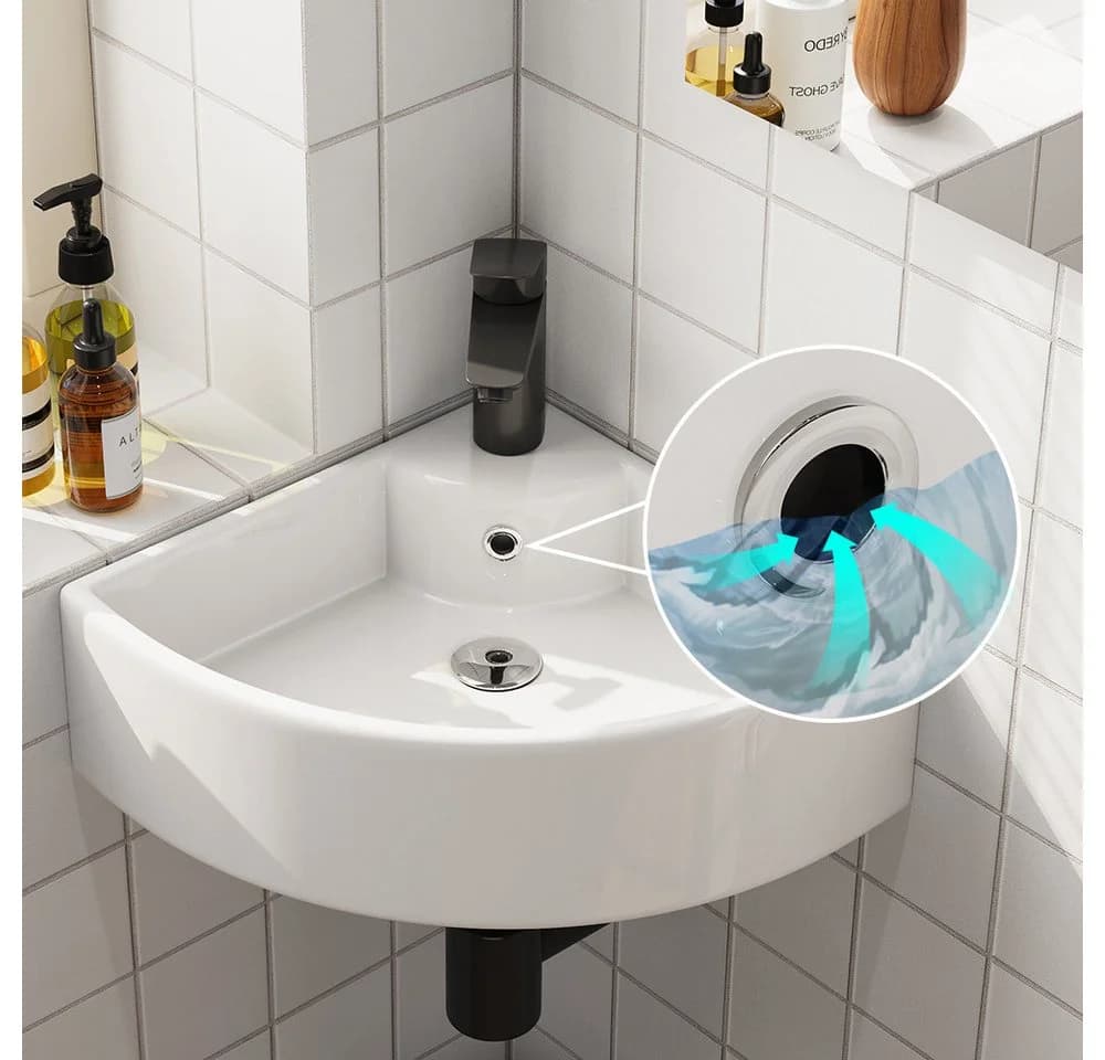 HOROW Waschbecken Keramik Eckwaschbecken Klein Gäste WC - Bild 4