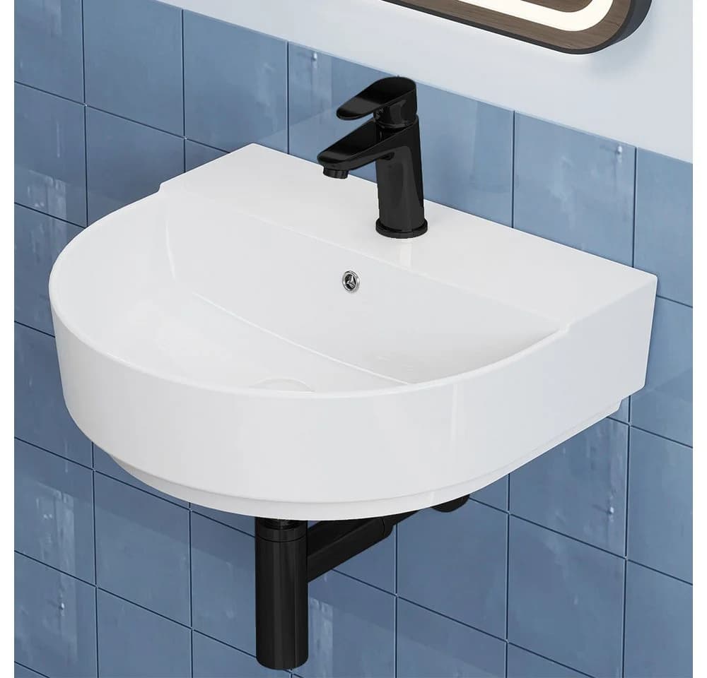 HOROW Waschbecken Aufsatzwaschbecken 50cm Wandhängend