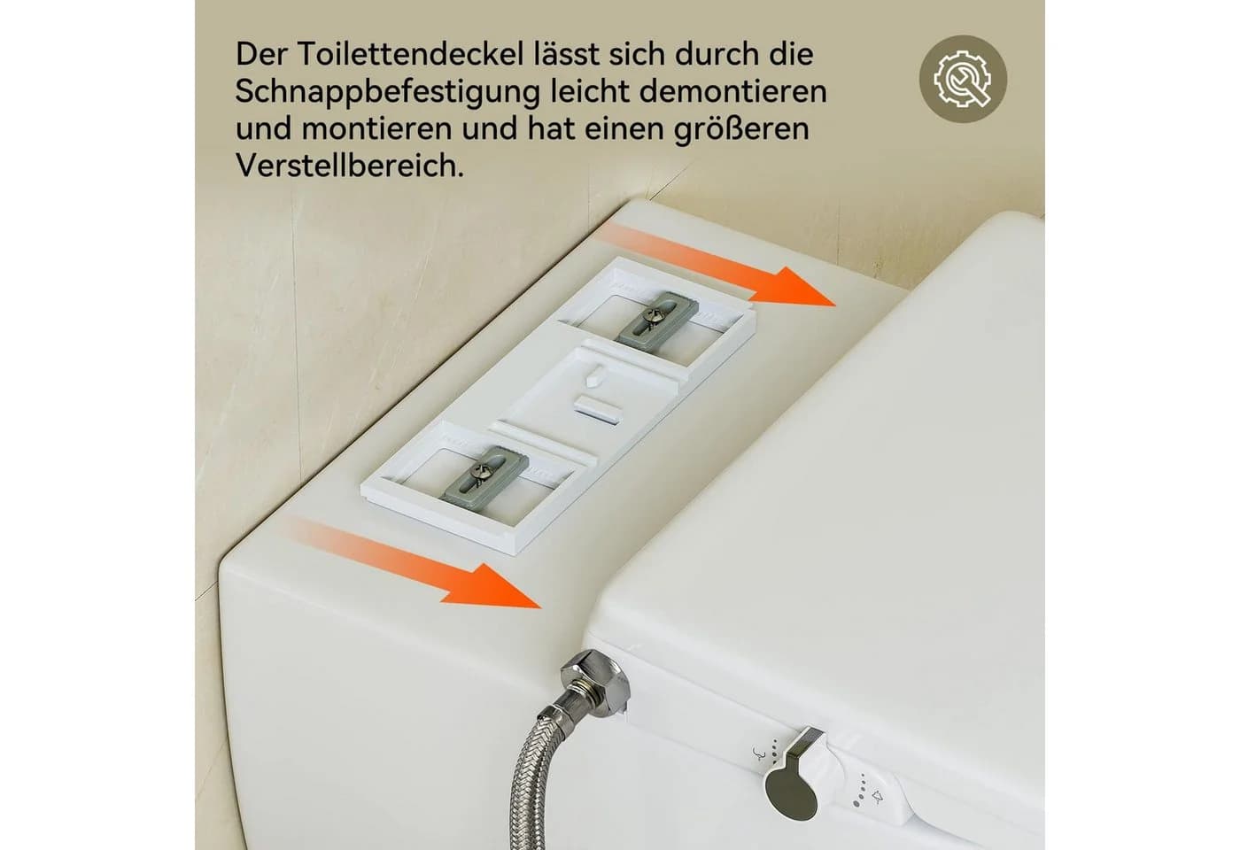 HOROW Dusch-WC-Sitz mit Bidet, Absenkautomatik, Duroplast, abnehmbar - Bild 4
