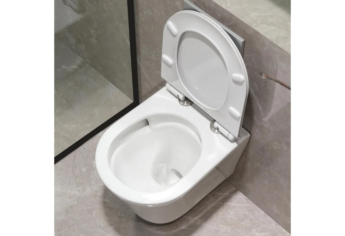 HOROW Bidet Hänge Bidet Komplet Set mit Hänge WC Spülrandlos, wandhängend, WC Sitz mit Absenkautomatik - Bild 5