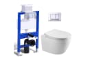 HOROW Vorwandelement WC Toilette Komplettset Hänge-WC mit WC-Sitz Absenkautomatik Bild 2