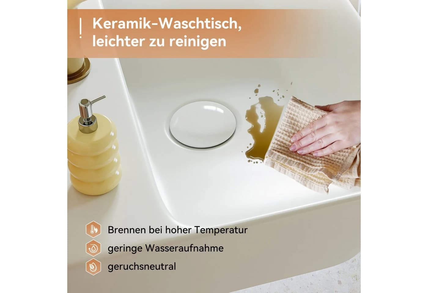 HOROW Keramik-Waschbecken 48x42x13 cm - Bild 4