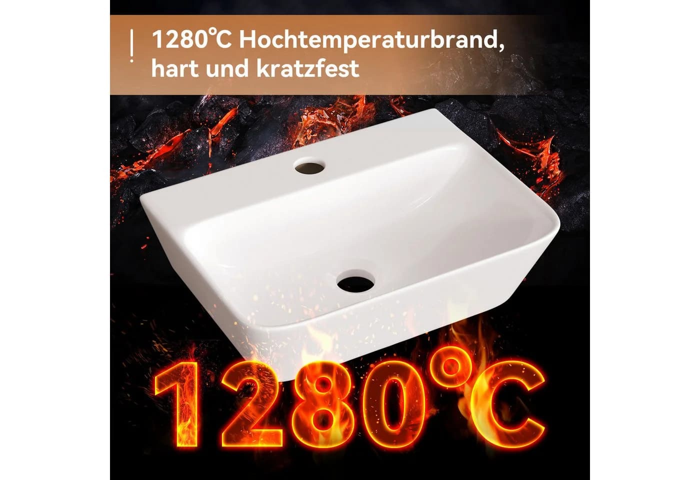 HOROW Keramik-Waschbecken 48x42x13 cm - Bild 5