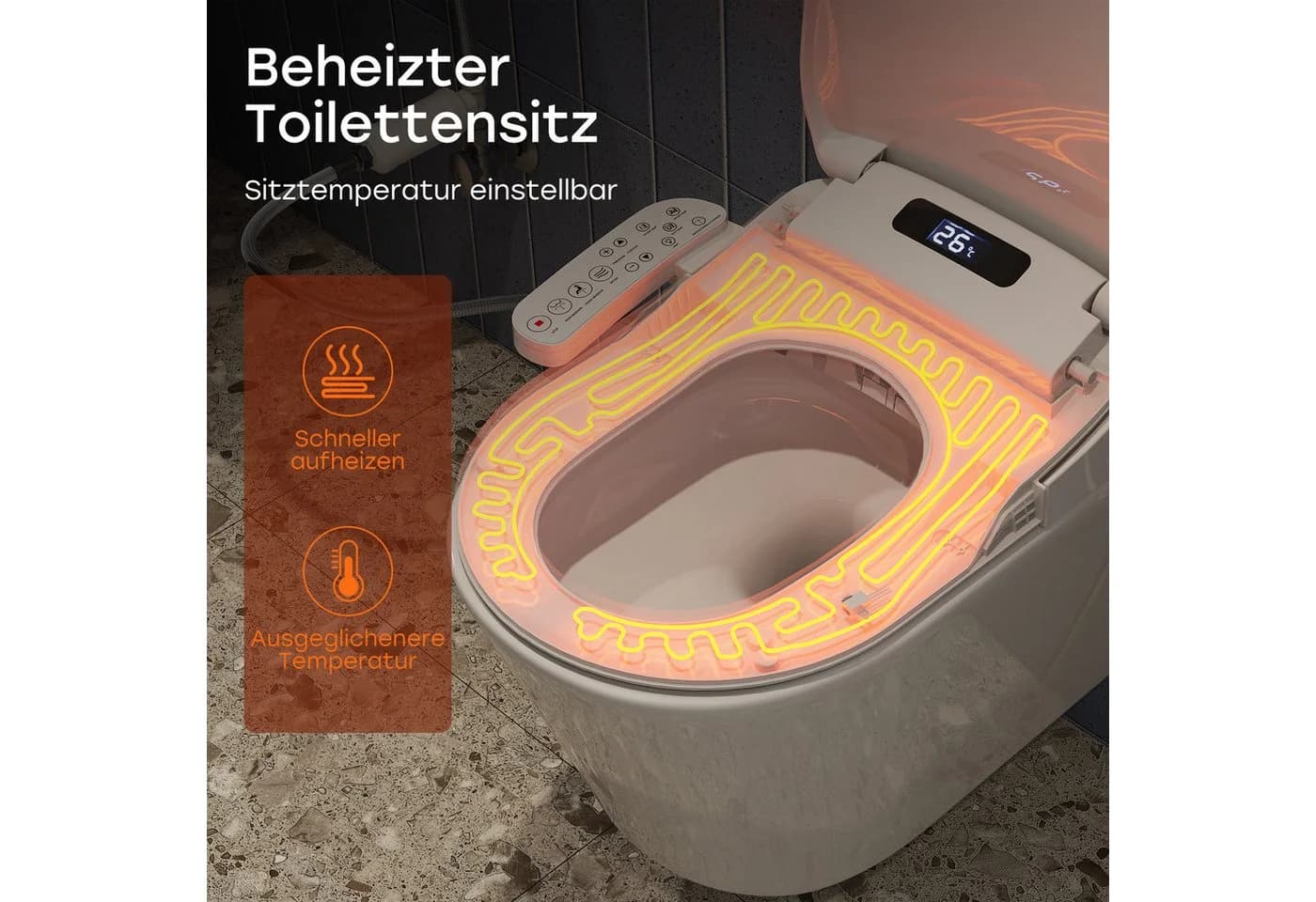 HOROW Dusch-WC-Sitz Smart Toilettensitz WC Bidet mit Düse - Bild 5
