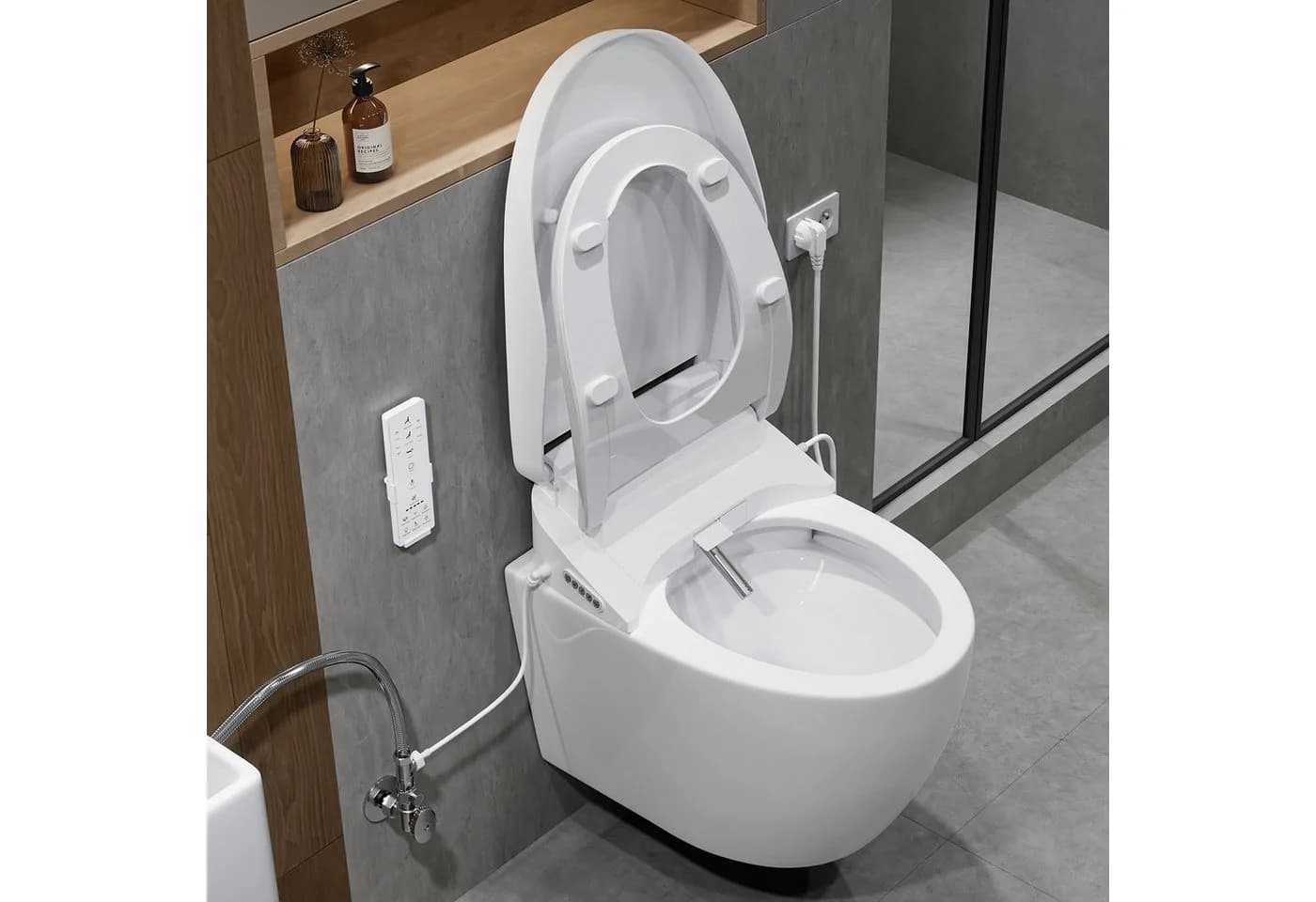 HOROW Dusch-WC-Sitz Bidet Dusch WC Aufsatz Elektrischer Bidet Sitz mit Fernbedienung