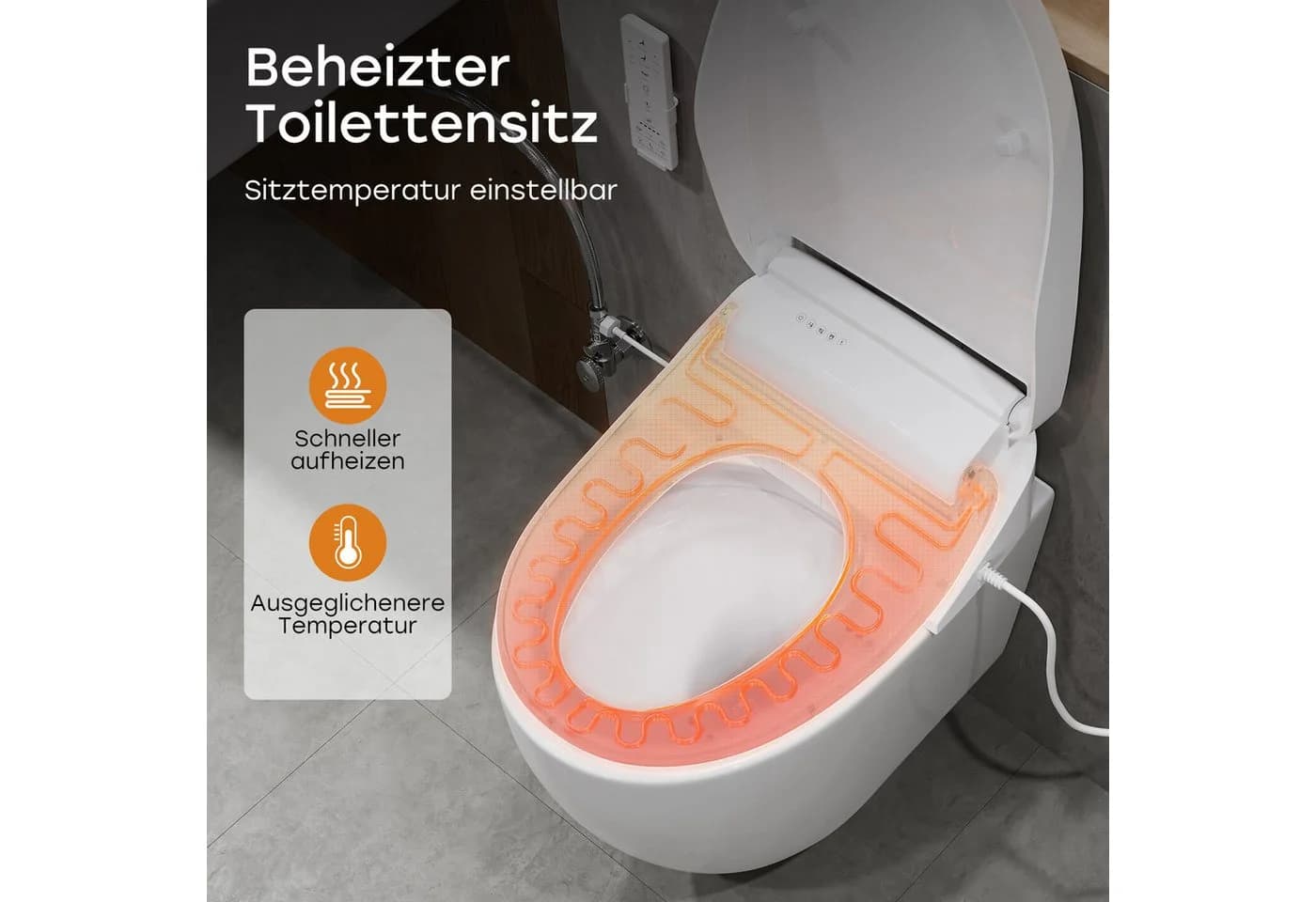 HOROW Dusch-WC-Sitz Bidet Dusch WC Aufsatz Elektrischer Bidet Sitz mit Fernbedienung - Bild 5