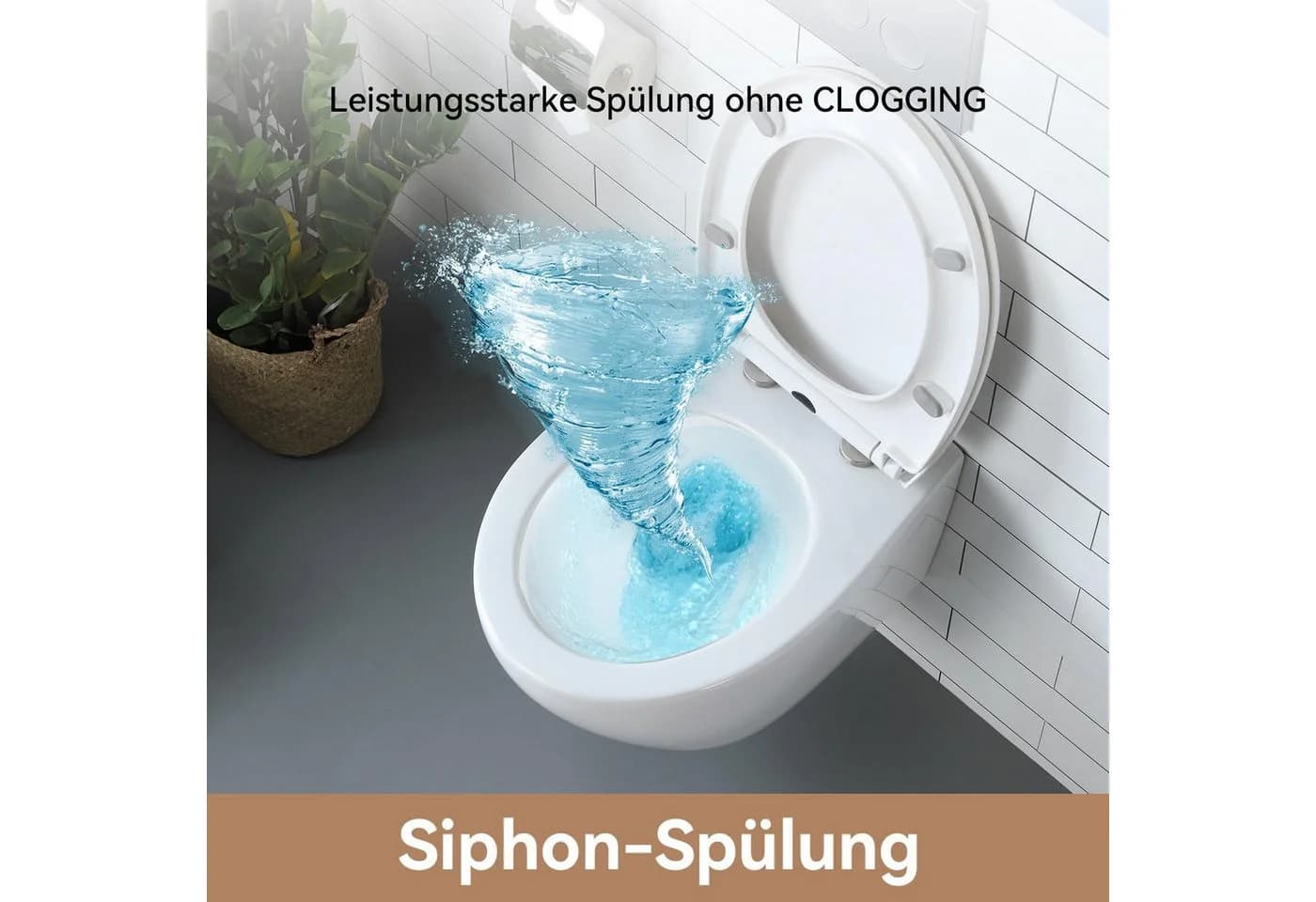 HOROW WC-Komplettset mit Vorwandelement, 2-Mengen-Spülung, weiß - Bild 5