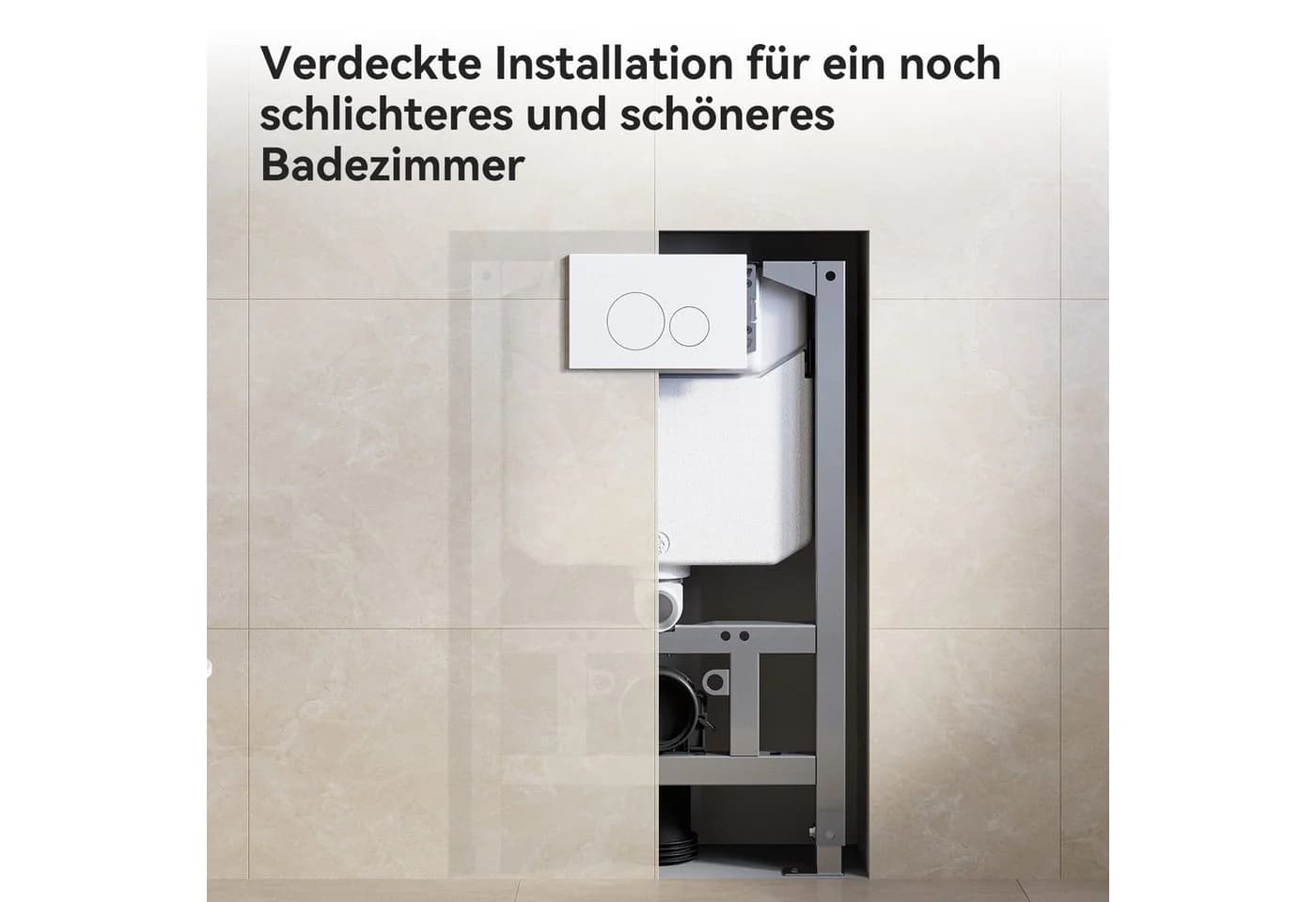 HOROW Vorwandelement WC Unterputz Spülkasten Grau 82cm