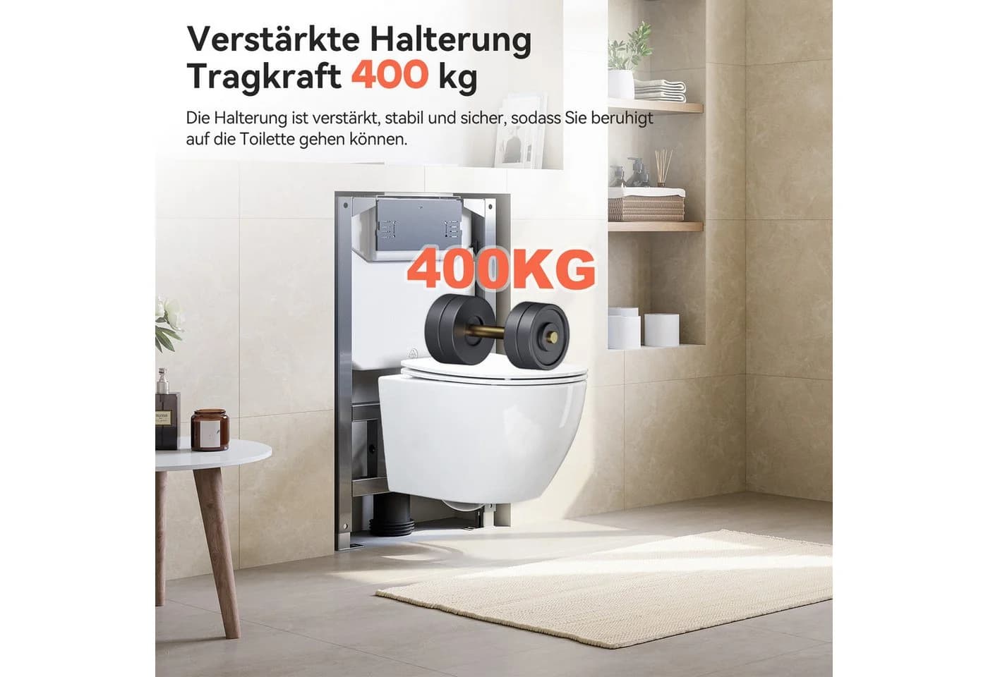 HOROW Vorwandelement WC Unterputz Spülkasten Grau 82cm - Bild 4