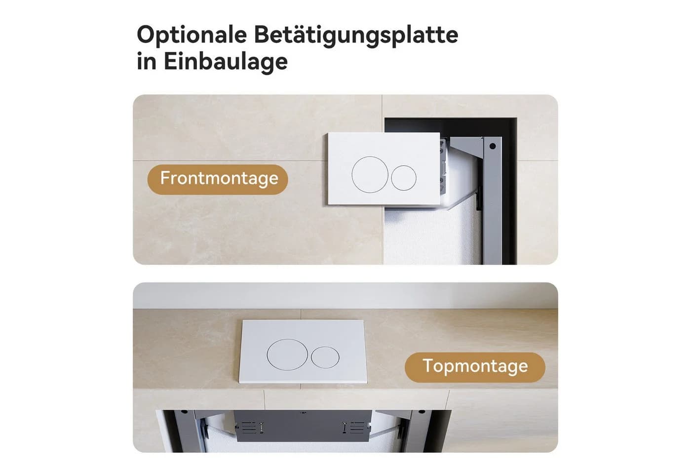 HOROW Vorwandelement WC Unterputz Spülkasten Grau 82cm - Bild 5