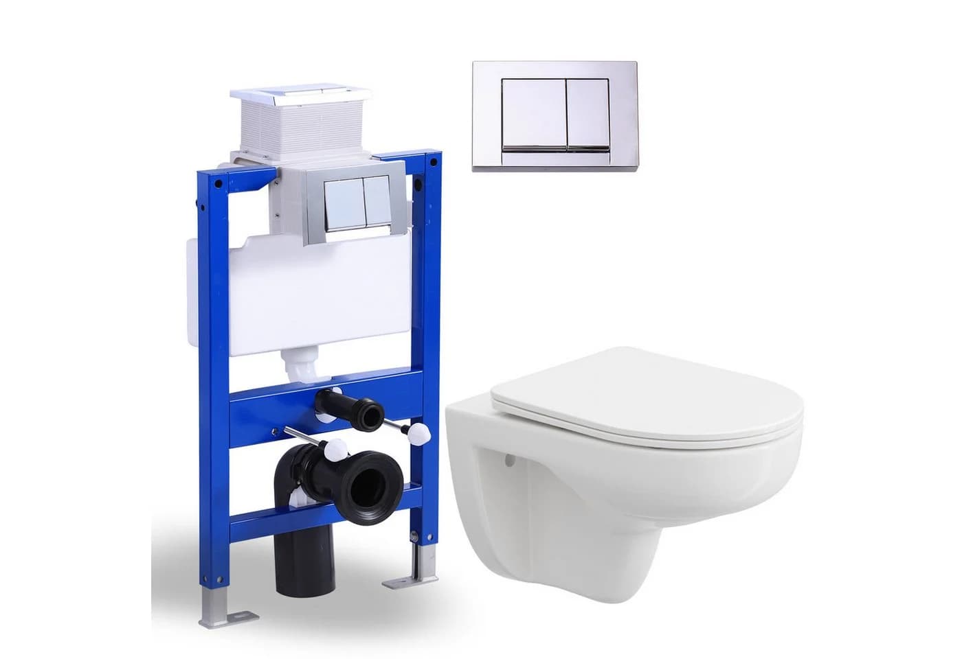 HOROW Vorwandelement WC Komplettset mit Absenkautomatik und 2-Mengen-Spülung - Bild 2