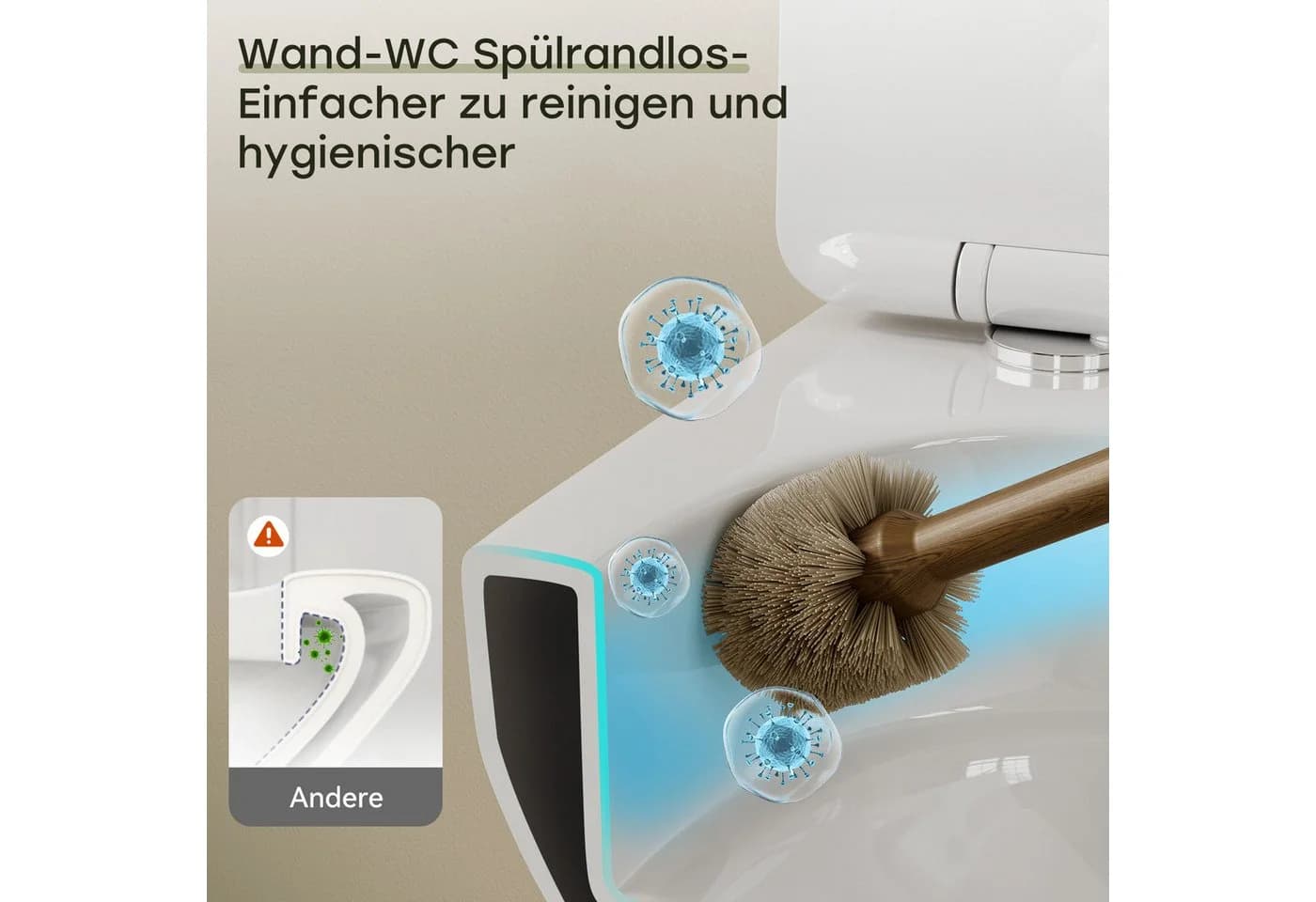 HOROW Vorwandelement WC Komplettset mit Absenkautomatik und 2-Mengen-Spülung - Bild 4