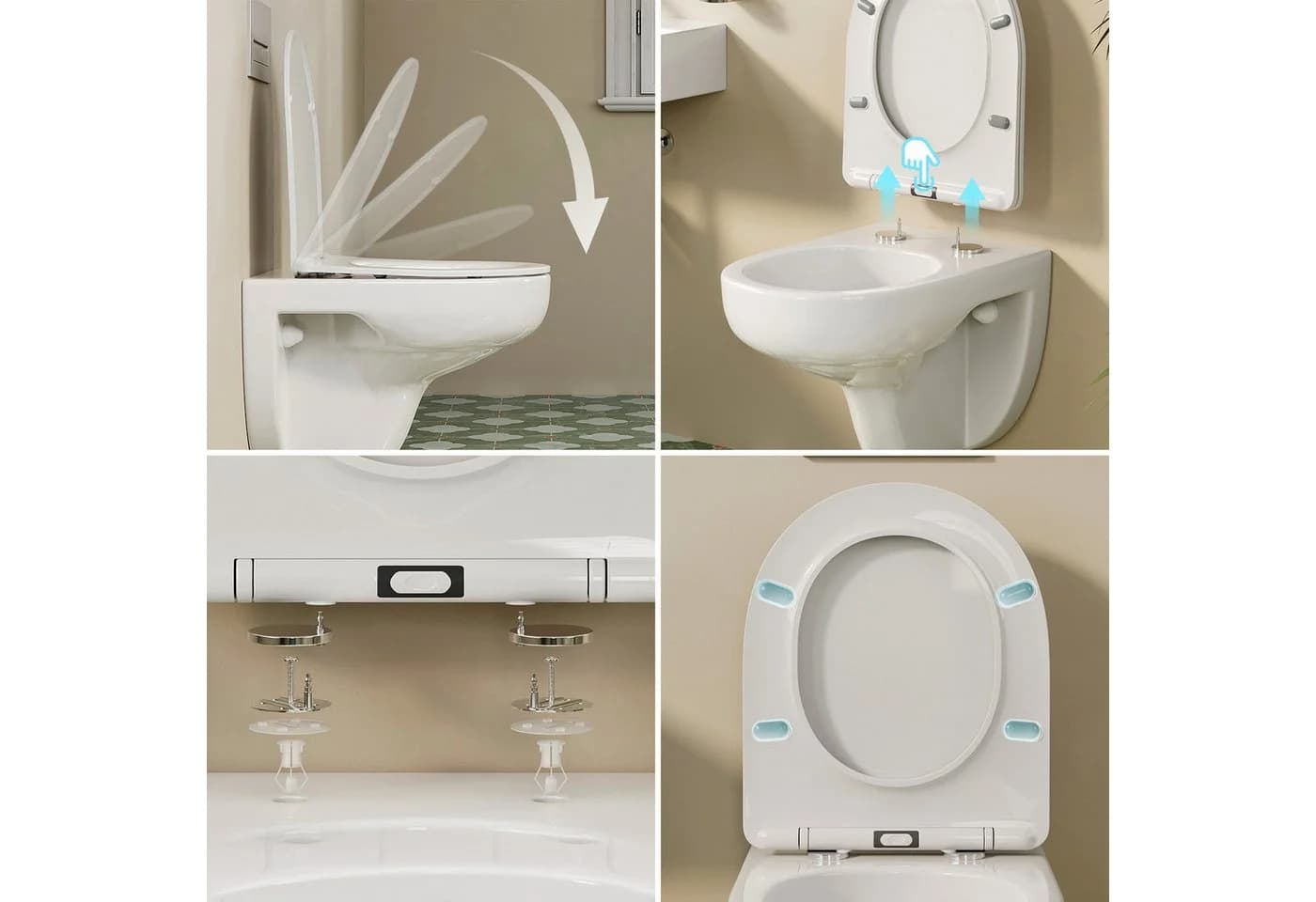 HOROW Vorwandelement WC Komplettset mit Absenkautomatik und 2-Mengen-Spülung - Bild 5