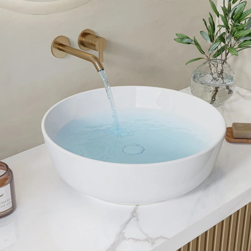 HOROW Aufsatzwaschbecken Oval Weiß Keramik - Bild 2