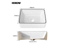 HOROW Aufsatzwaschbecken Oval Weiß Glänzend Keramik Bild 3