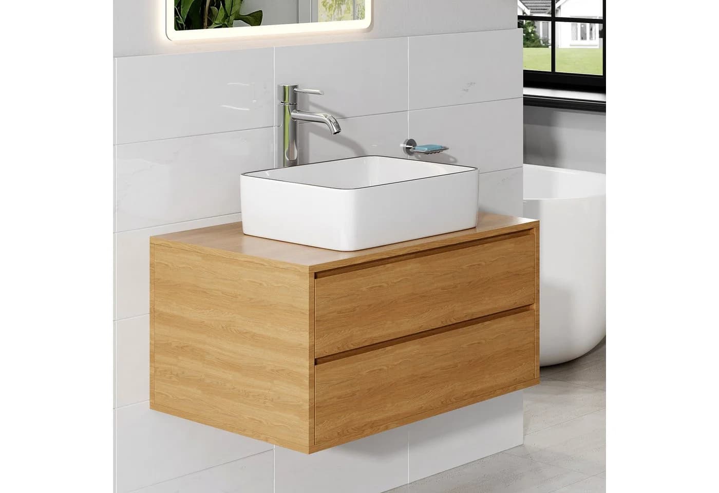 HOROW Aufsatzwaschbecken Oval Weiß Glänzend Keramik - Bild 5