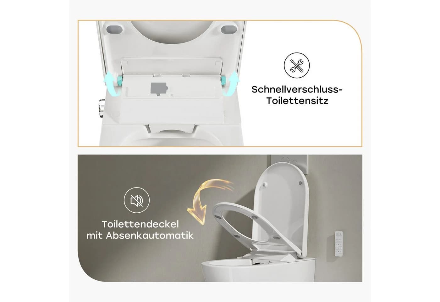 HOROW Dusch-WC mit Bidet-Funktion, Japanische Toilette spülrandlos - Bild 5