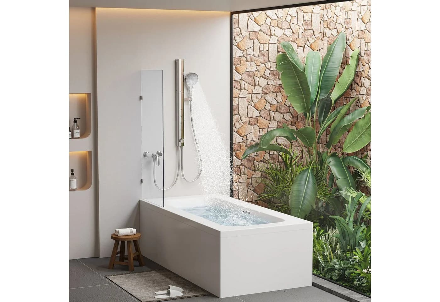 HOROW Duschsystem Regendusche Set mit Thermostatarmatur Chrom - Bild 3