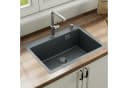 HOROW Granitspüle 60x45cm Schwarz mit Siphon Bild 1