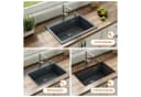 HOROW Granitspüle 60x45cm Schwarz mit Siphon Bild 3