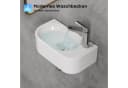 HOROW Hänge-Waschbecken Oval Weiß Keramik mit Hahnloch Bild 5