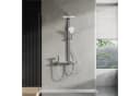 HOROW Duschsystem mit Thermostat, Regendusche & Piano-Tasten, Chrom/Felsgrau Bild 1