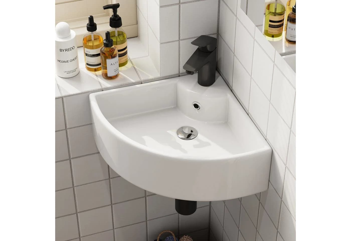 HOROW Aufsatzwaschbecken Keramik Weiß Modern - Bild 2