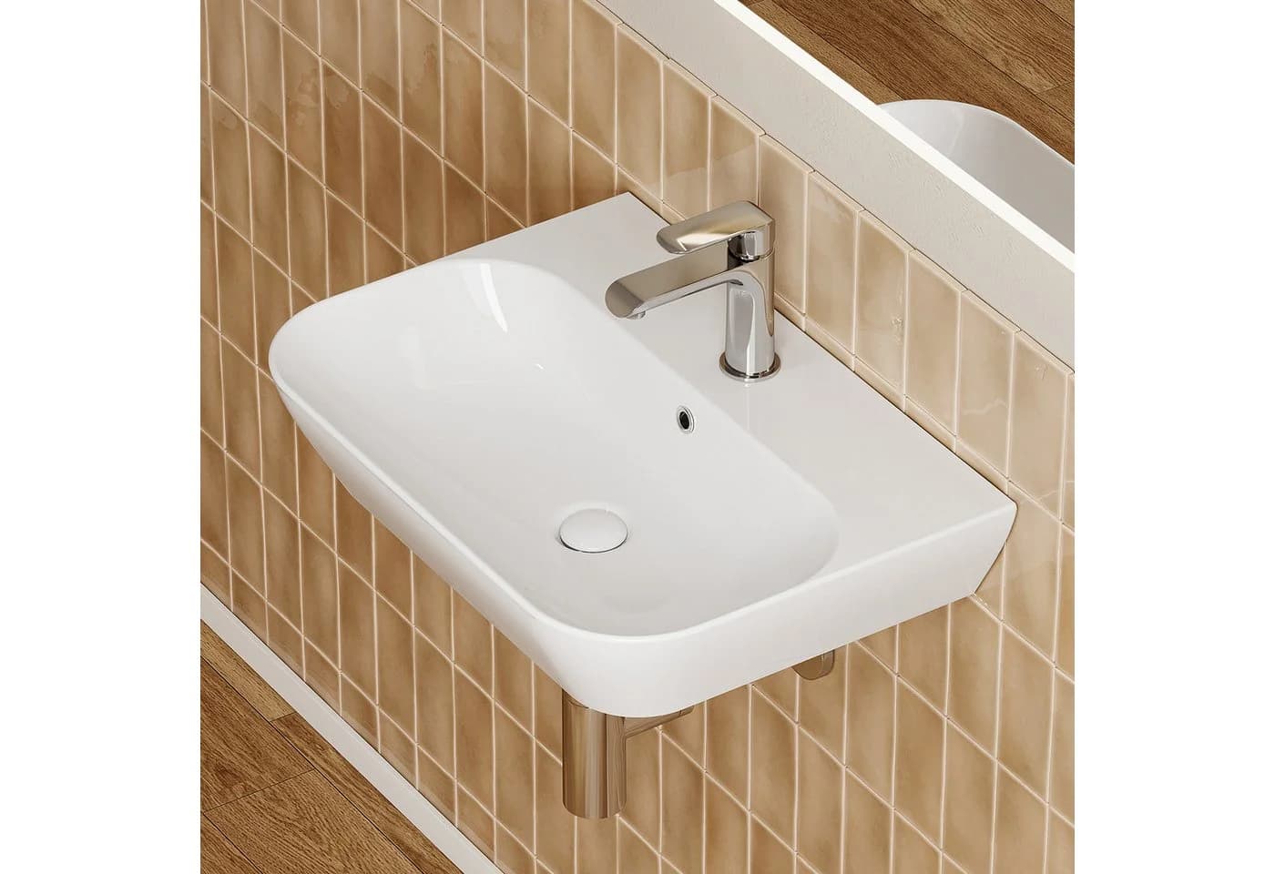 HOROW Aufsatzwaschbecken Keramik Weiß mit Nanobeschichtung - Bild 2