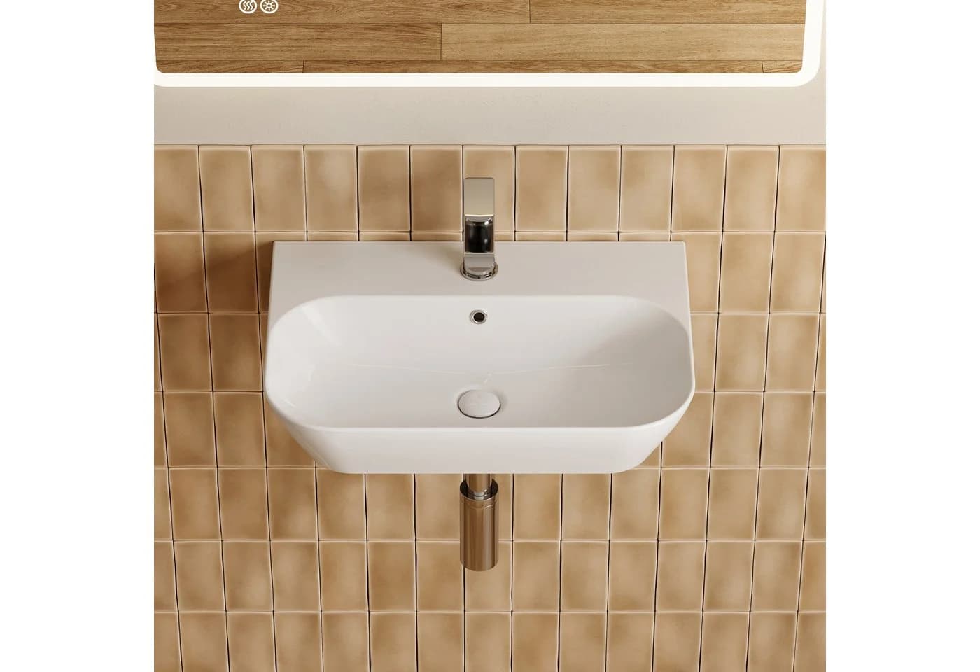 HOROW Aufsatzwaschbecken Keramik Weiß mit Nanobeschichtung - Bild 5