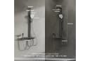 HOROW Duschsystem mit Thermostat, Regendusche & Piano-Tasten, Chrom/Felsgrau Bild 4