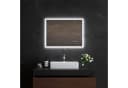 HOROW Badspiegel mit LED-Beleuchtung, dimmbar & Antibeschlag, weiß Bild 2