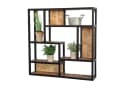 baario Wandregal SELCE 80x80 Metall, Hängeregal massiv Eisen & Mangoholz Industrial Design Bild 2