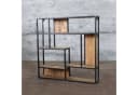 baario Wandregal SELCE 80x80 Metall, Hängeregal massiv Eisen & Mangoholz Industrial Design Bild 5