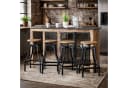 baario Sitzhocker Barhocker INDUS, höhenverstellbar Eisen & Mangoholz Industrial Design Bild 1