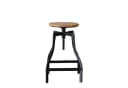 baario Sitzhocker Barhocker INDUS, höhenverstellbar Eisen & Mangoholz Industrial Design Bild 2