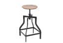 baario Sitzhocker Barhocker INDUS, höhenverstellbar Eisen & Mangoholz Industrial Design Bild 4
