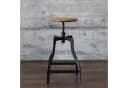 baario Sitzhocker Barhocker INDUS, höhenverstellbar Eisen & Mangoholz Industrial Design Bild 5