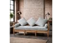 baario 3-Sitzer Holzsofa POBRI Barock Antik Design Massivholz Leinen Bild 1