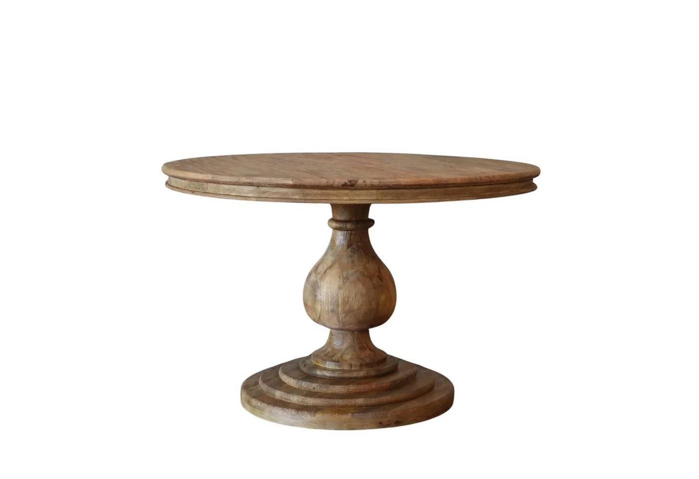baario Esstisch HARRISON Braun Ø100 cm Rund Massiv Mangoholz Antik Design - Bild 2