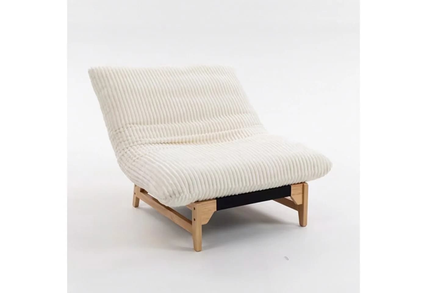 KLAM HOME Relaxsessel Weiß Kordelstoff Ergonomisch