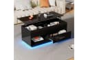 KLAM HOME Lift-Couchtisch Schwarz Hochglanz mit LED & Hydraulik Bild 2