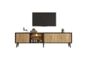 KLAM HOME LED TV-Schrank 175cm Naturholz-Schwarz mit App-Beleuchtung Bild 1