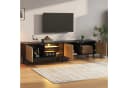 KLAM HOME LED TV-Schrank 175cm Naturholz-Schwarz mit App-Beleuchtung Bild 4