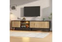 KLAM HOME LED TV-Schrank 175cm Naturholz-Schwarz mit App-Beleuchtung Bild 5