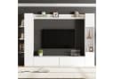 KLAM HOME Wohnwand 4-tlg. Weiß Hochglanz mit Vitrine & TV-Schrank Bild 2