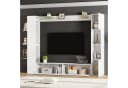 KLAM HOME Wohnwand 4-tlg. Weiß Hochglanz mit Vitrine & TV-Schrank Bild 5